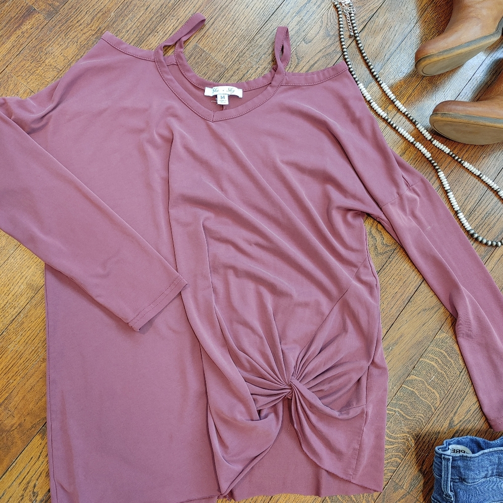 Long sleeve tie top